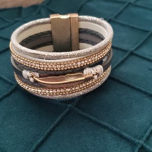 Boho leather wrap bracelet..